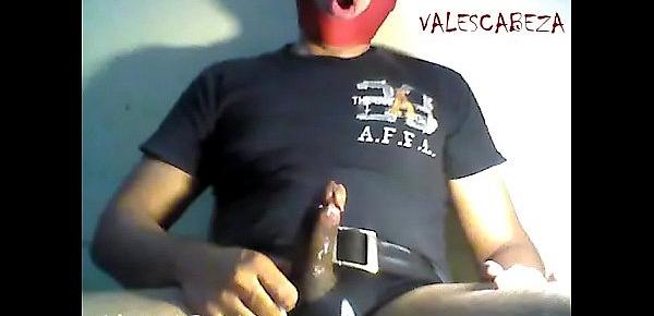  ValesCabeza173 RED MASKED CUMSHOT!!! LECHAZO ENMASCARADO ROJO